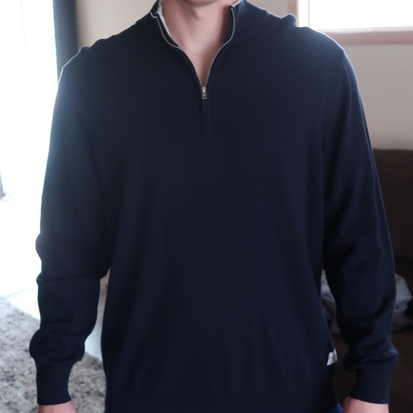 Navy Five Four Half Zip Jacket - Picture 4 of 5